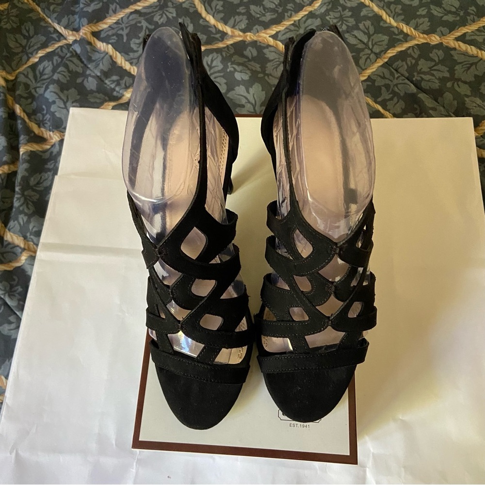 Kelly and Katie Oscilia black gladiator sandals